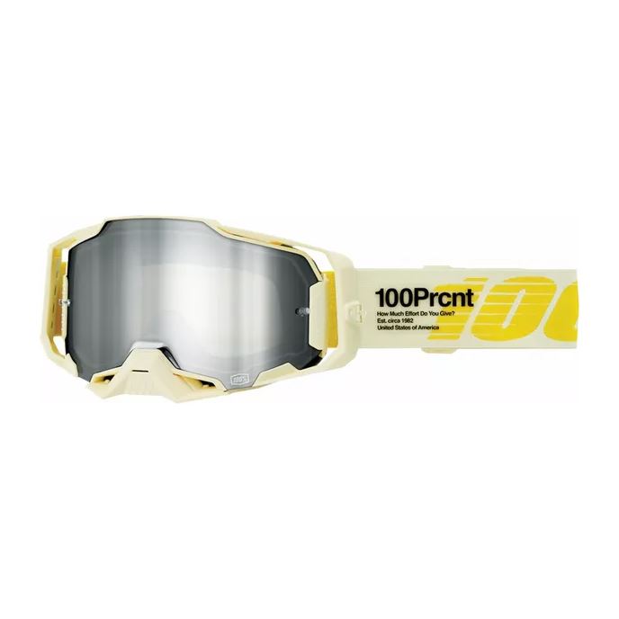 100% MX Goggles Armega Barely Silver Mirror